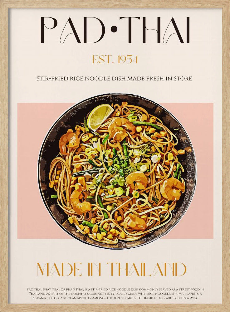 Elegante Illustration von Pad Thai | Poster