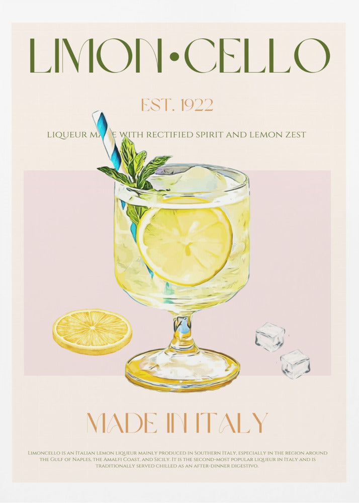 Illustration Of A Limoncello Drink | Poster