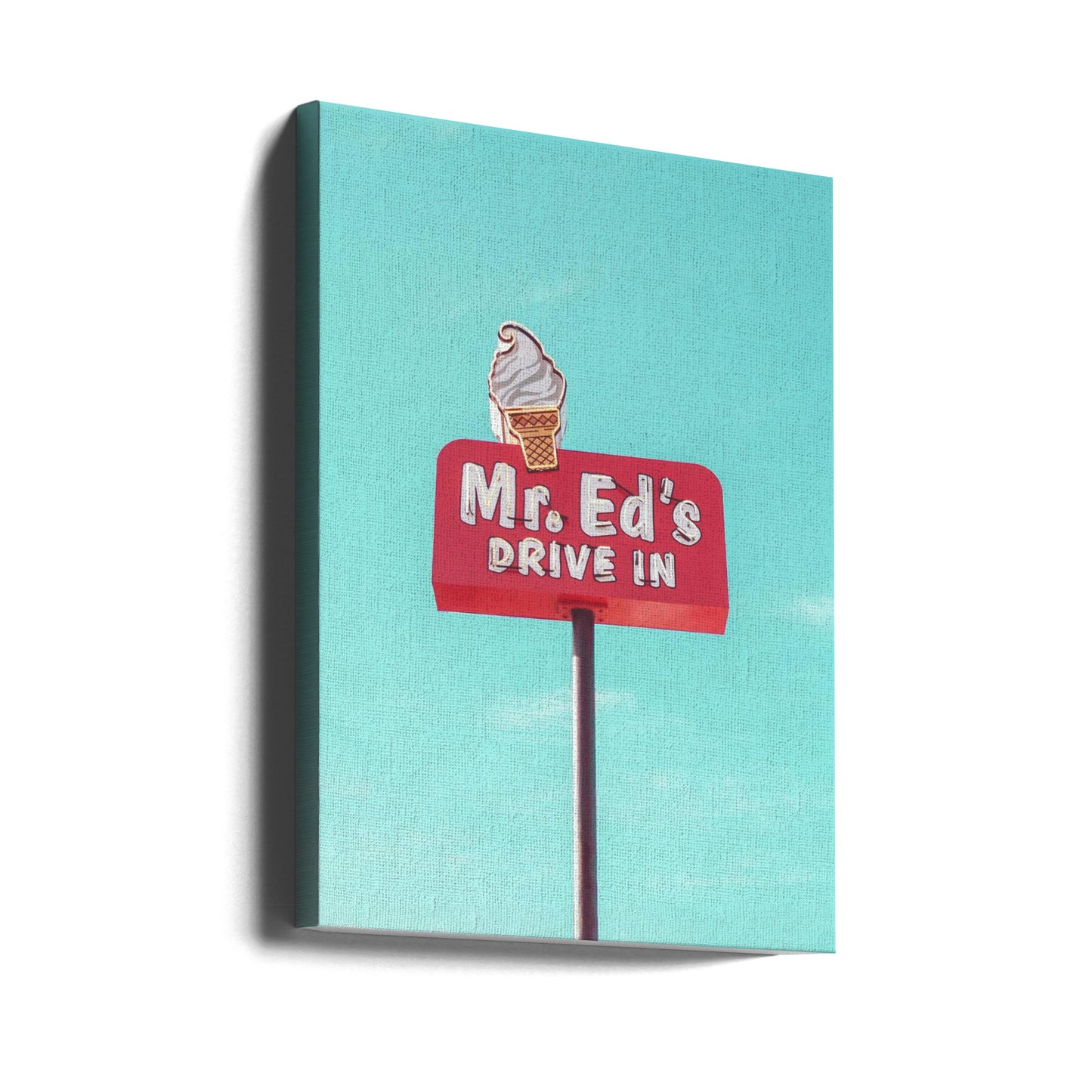 Znak Vintage Mr. Ed's Drive In w Urbanie, Missouri, USA | Wydruki na łótnie