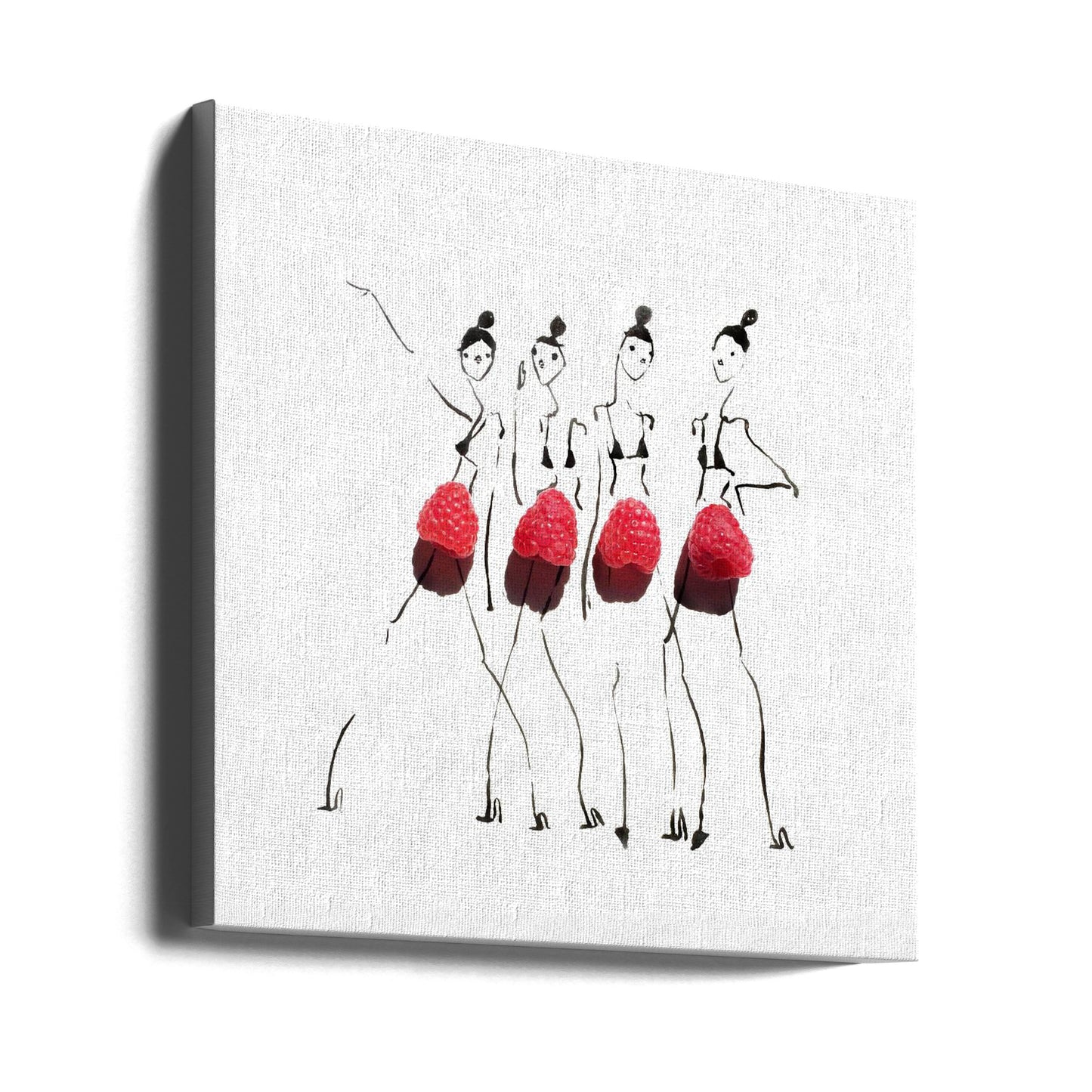 Himbeeren auf Parade | Leinwand