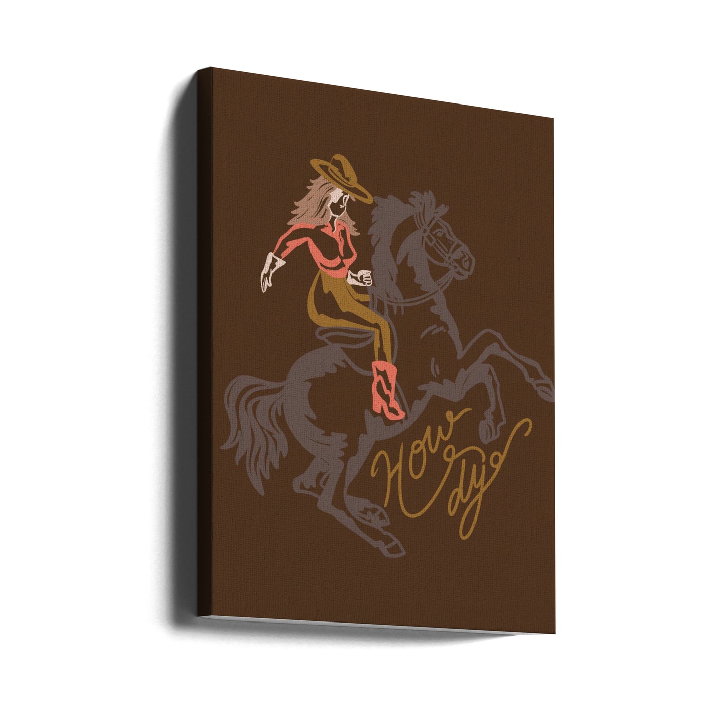 Cowgirl Riding A Rearing Horse | Canvas