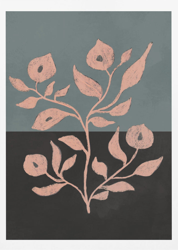 Blush Flora Contrast | Poster