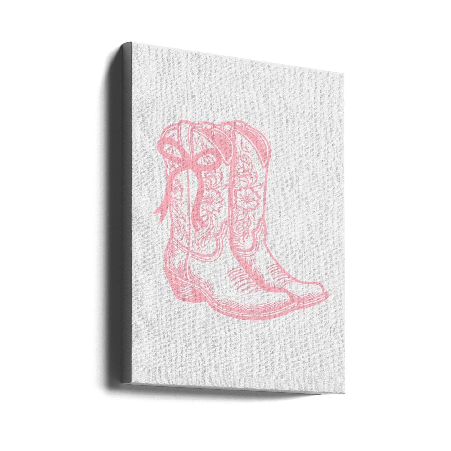 Różowe kowbojskie buty z kokardą | Wydruki na łótnie