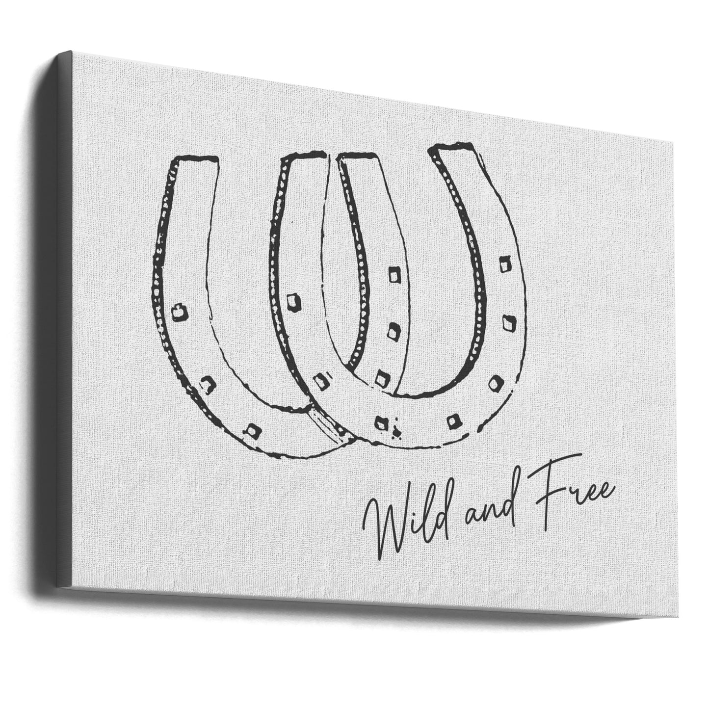 Horseshoe Wild and Free Black | Canvas