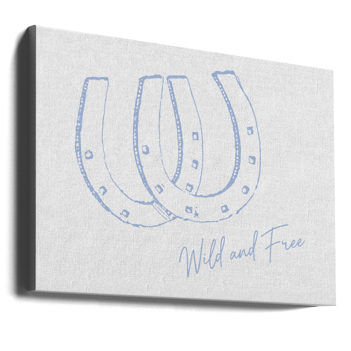 Hufeisen Wild and Free Blau | Leinwand-Bilder