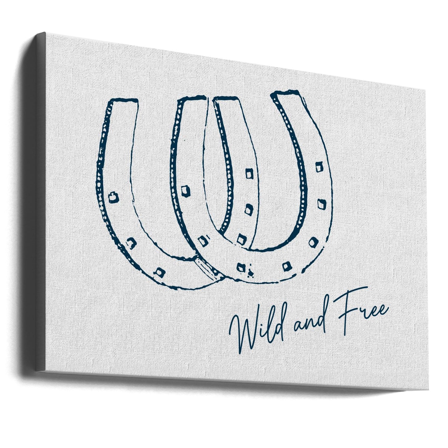 Horseshoe Wild and Free Navy Blue | Canvas