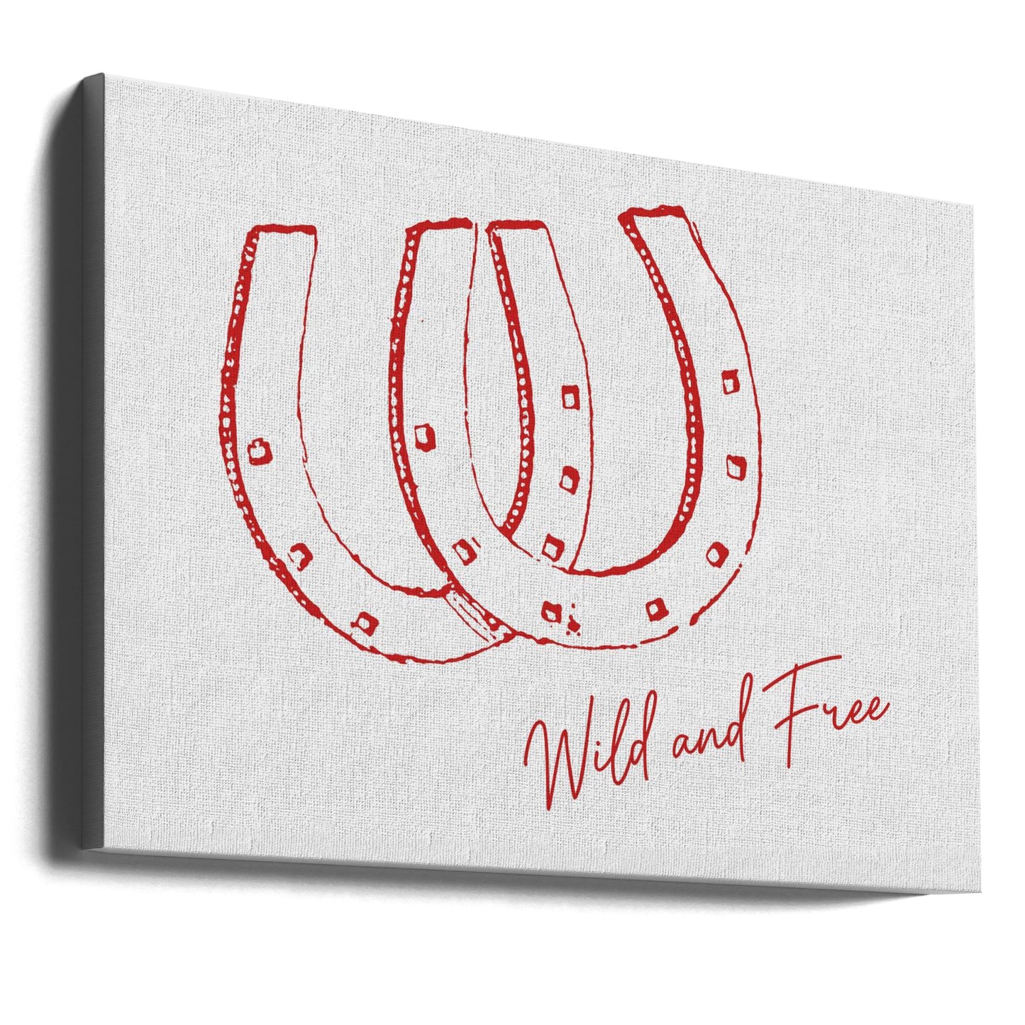 Horseshoe Wild and Free Red | Canvas