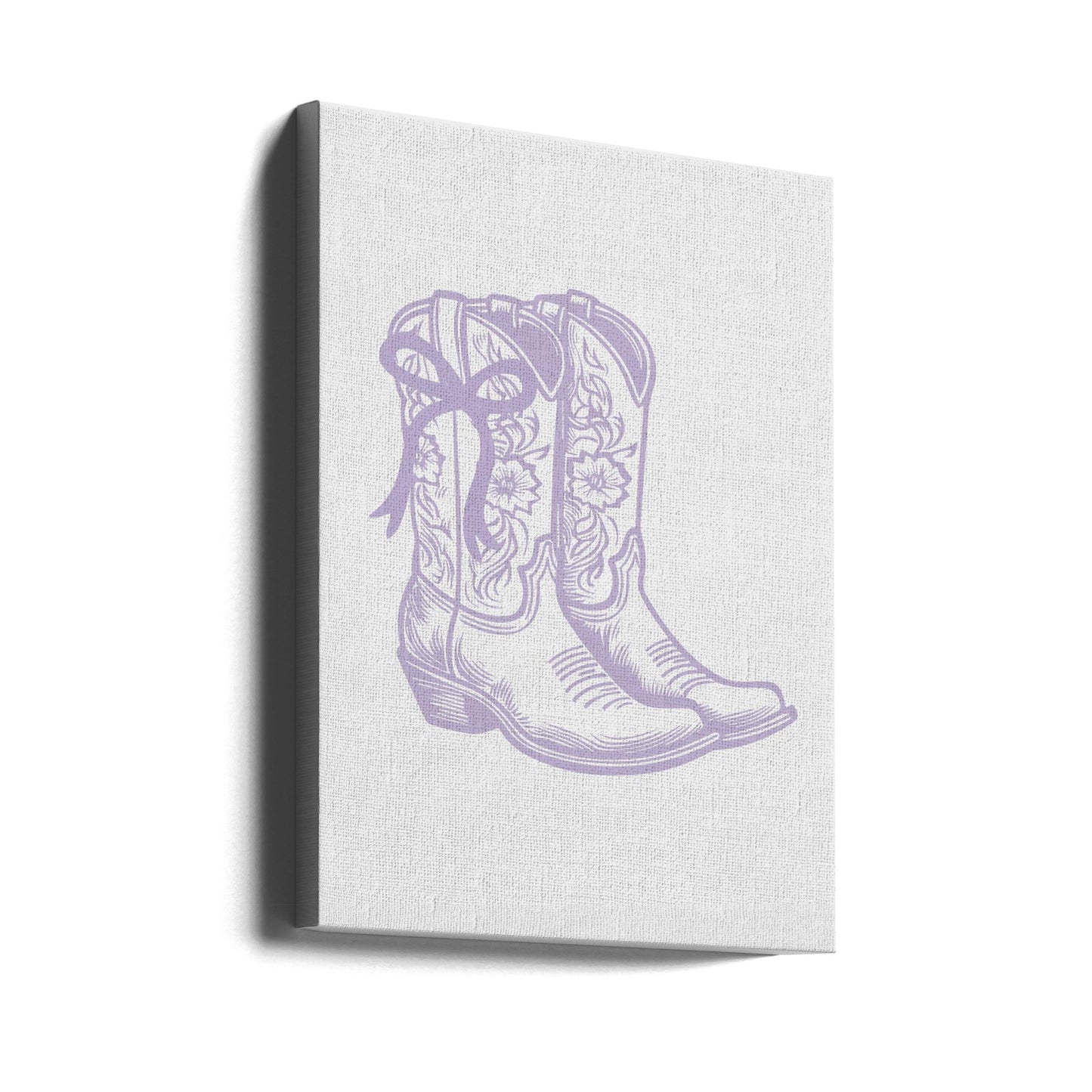 Purple Cowgirl Boots with Bow | Canvas