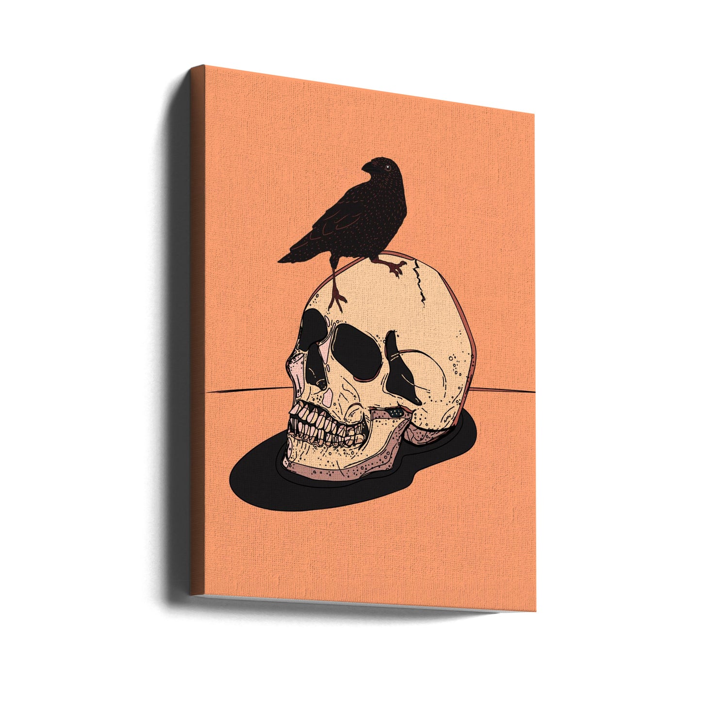 Totenkopf und Rabe | Leinwand