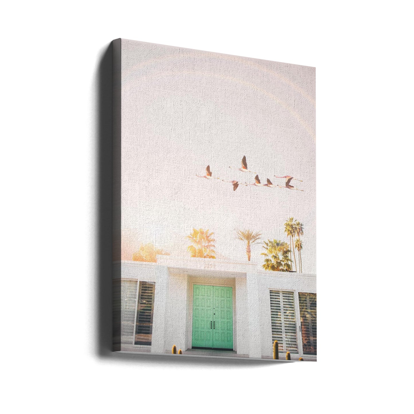 Flamingos In Palm Springs | Canvas