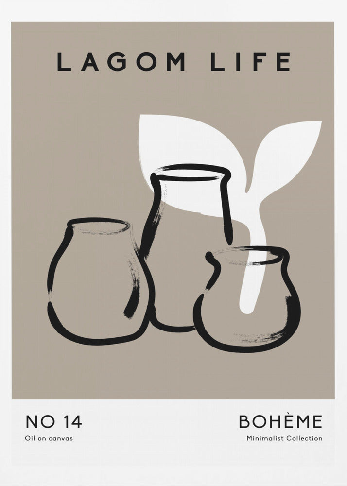Vases and Leaf | Poster
