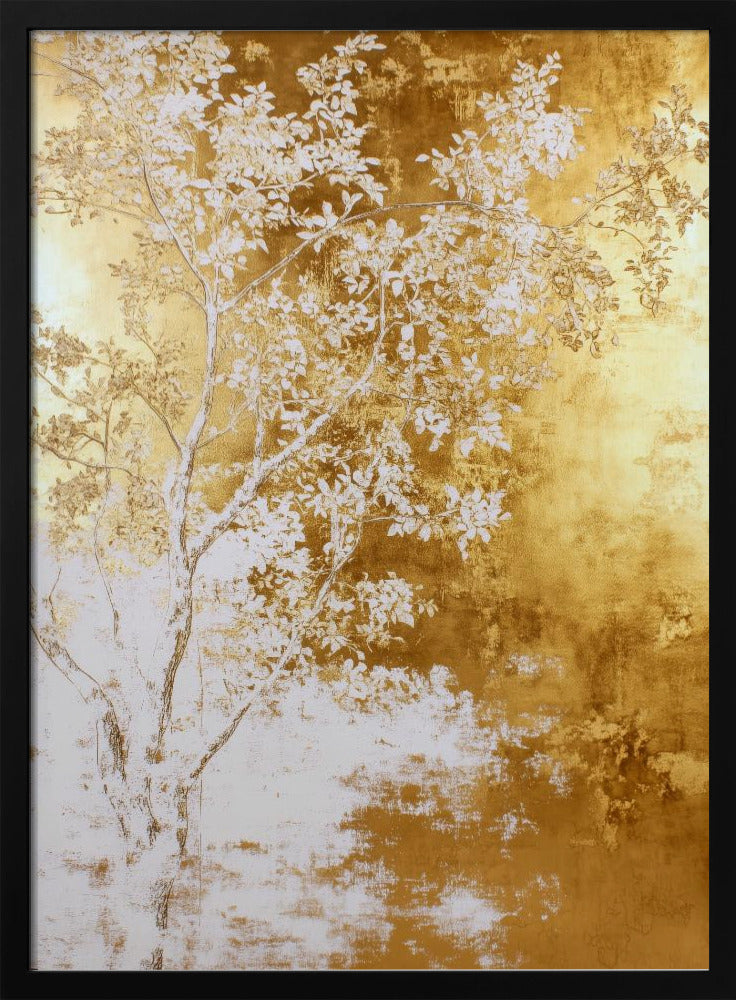 Weiß-goldene Naturlandschaft | Poster