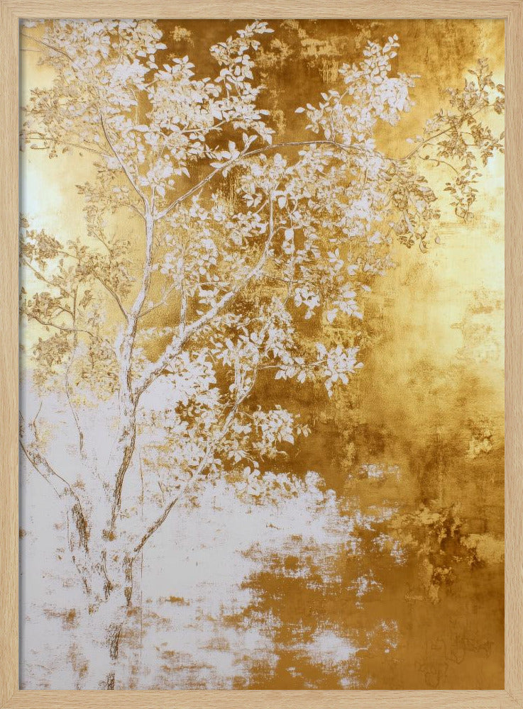 Weiß-goldene Naturlandschaft | Poster