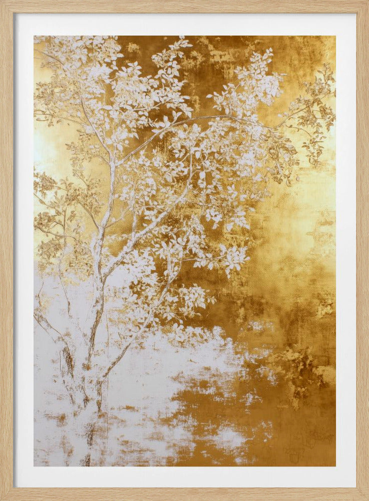 Weiß-goldene Naturlandschaft | Poster
