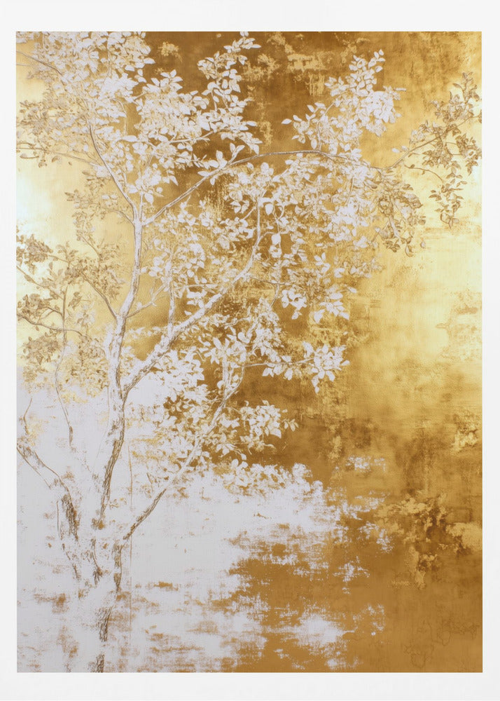 Weiß-goldene Naturlandschaft | Poster