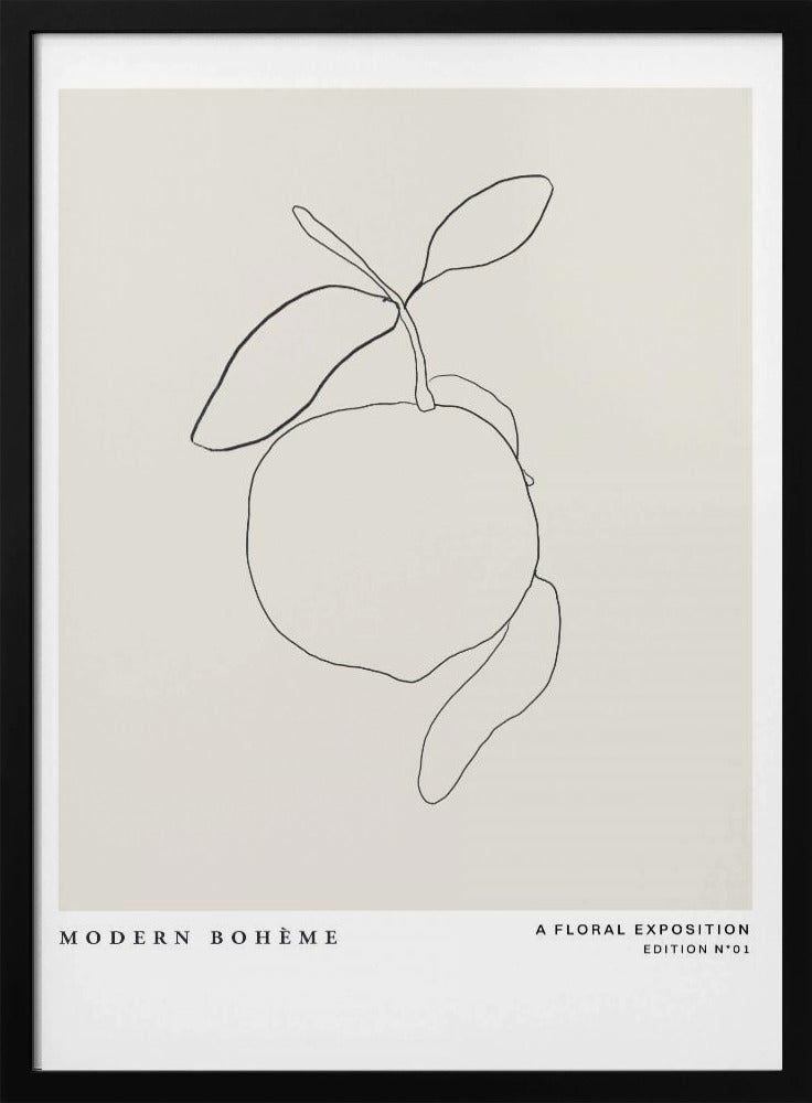 Lemon Linework Elegance | Poster