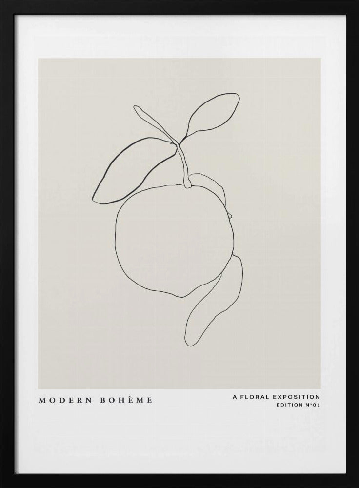 Lemon Linework Elegance | Poster