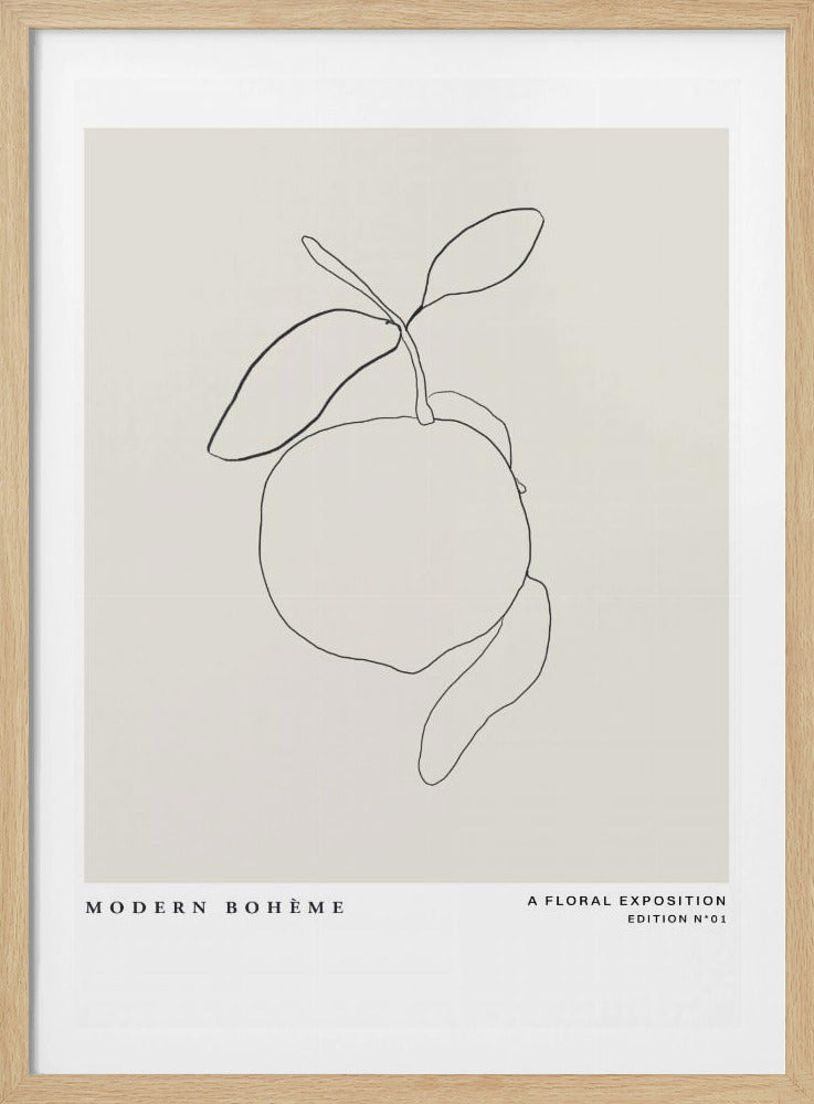 Lemon Linework Elegance | Poster