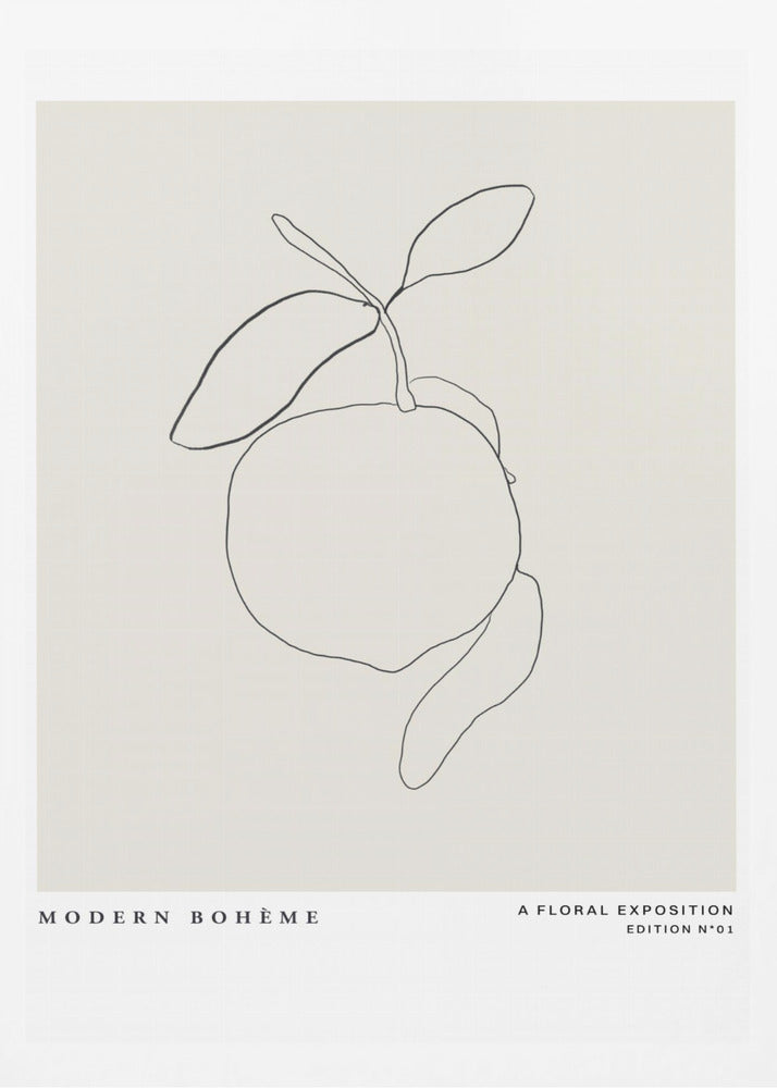 Lemon Linework Elegance | Poster