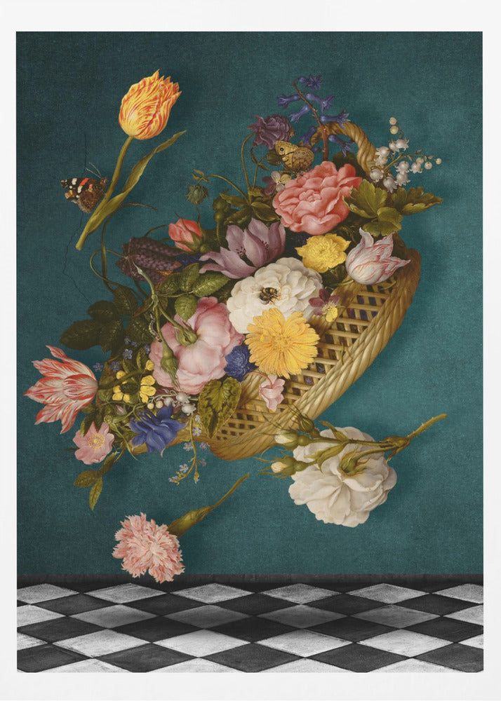 Schwimmender Blumenkorb | Poster