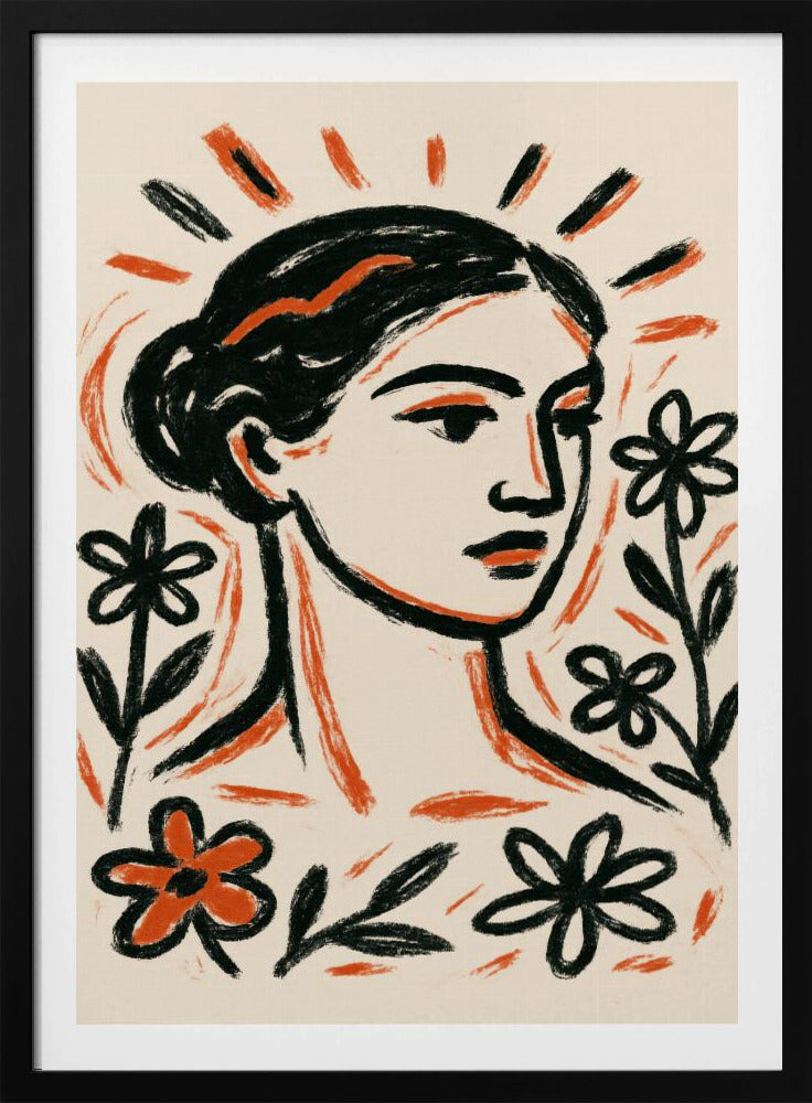 Floral Muse Portrait | Poster