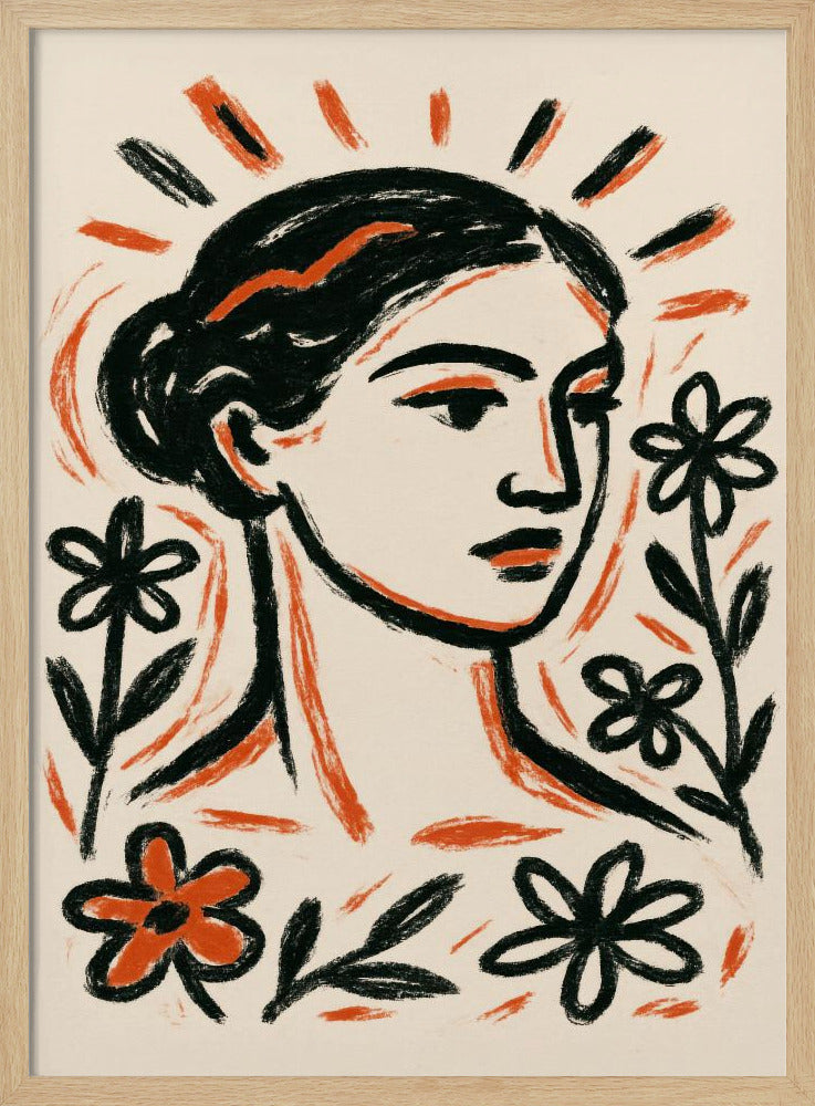 Floral Muse Portrait | Poster