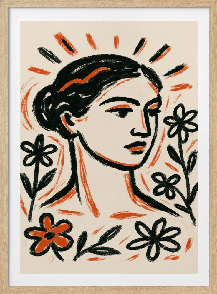 Floral Muse Portrait | Poster