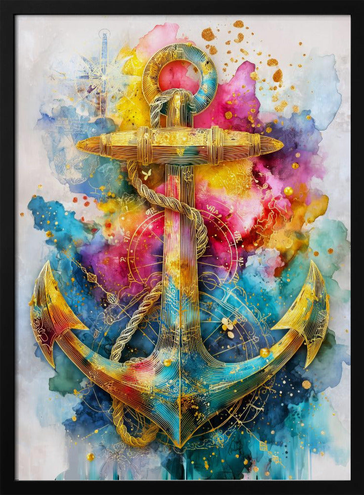 Nautica Sea Art Watercolor Anchor (2) | Poster