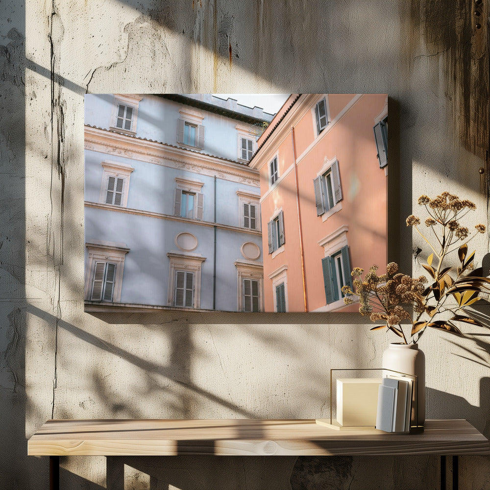 Trastevere in Lila und Rosa | Leinwand