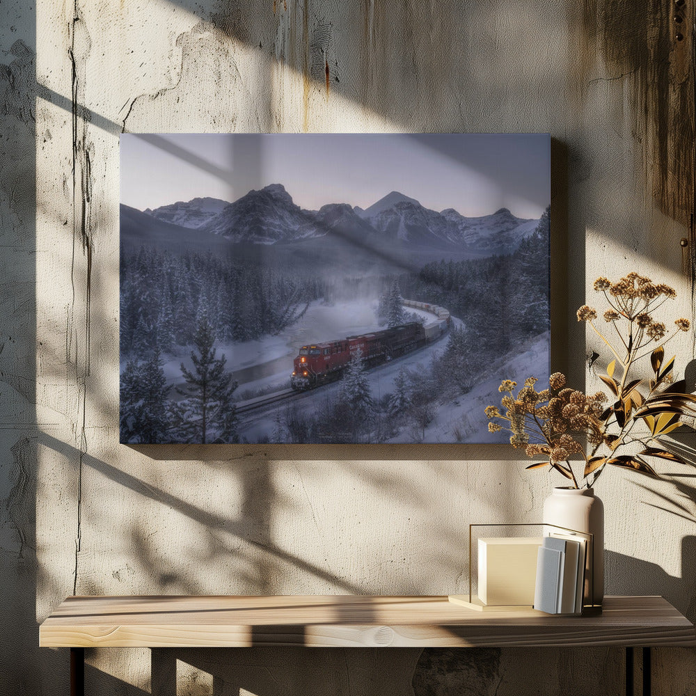Der Zug im Schnee. | Leinwand-Bilder