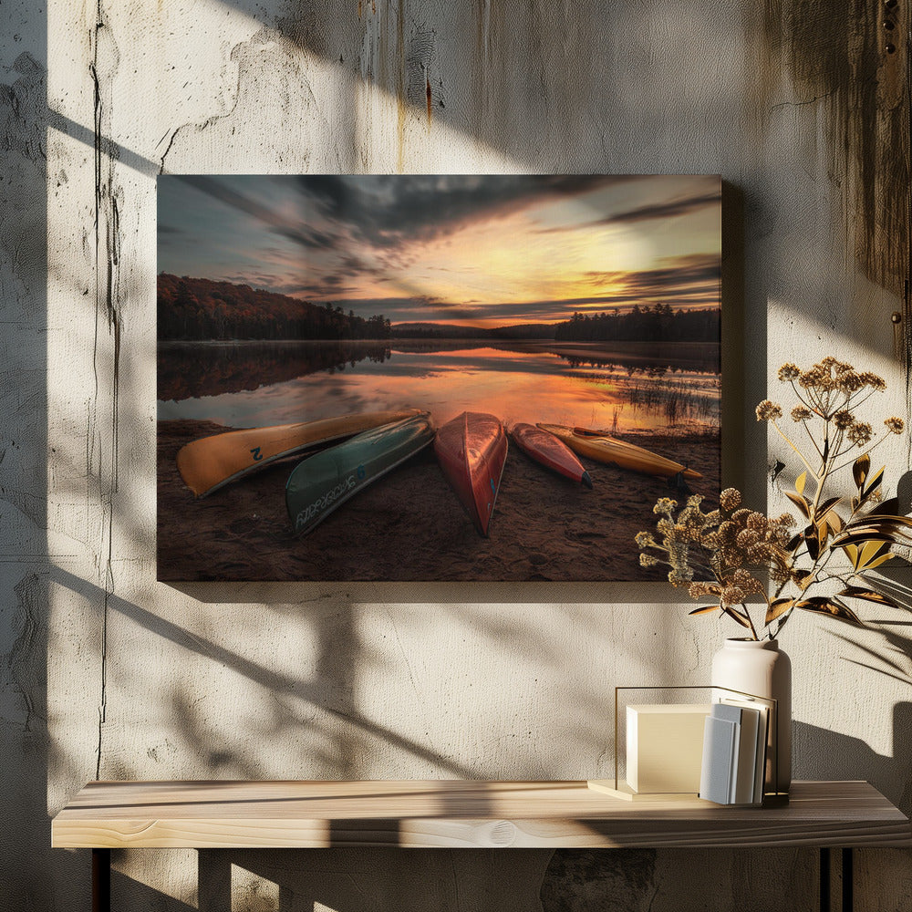 Sonnenaufgang am See | Leinwand-Bilder