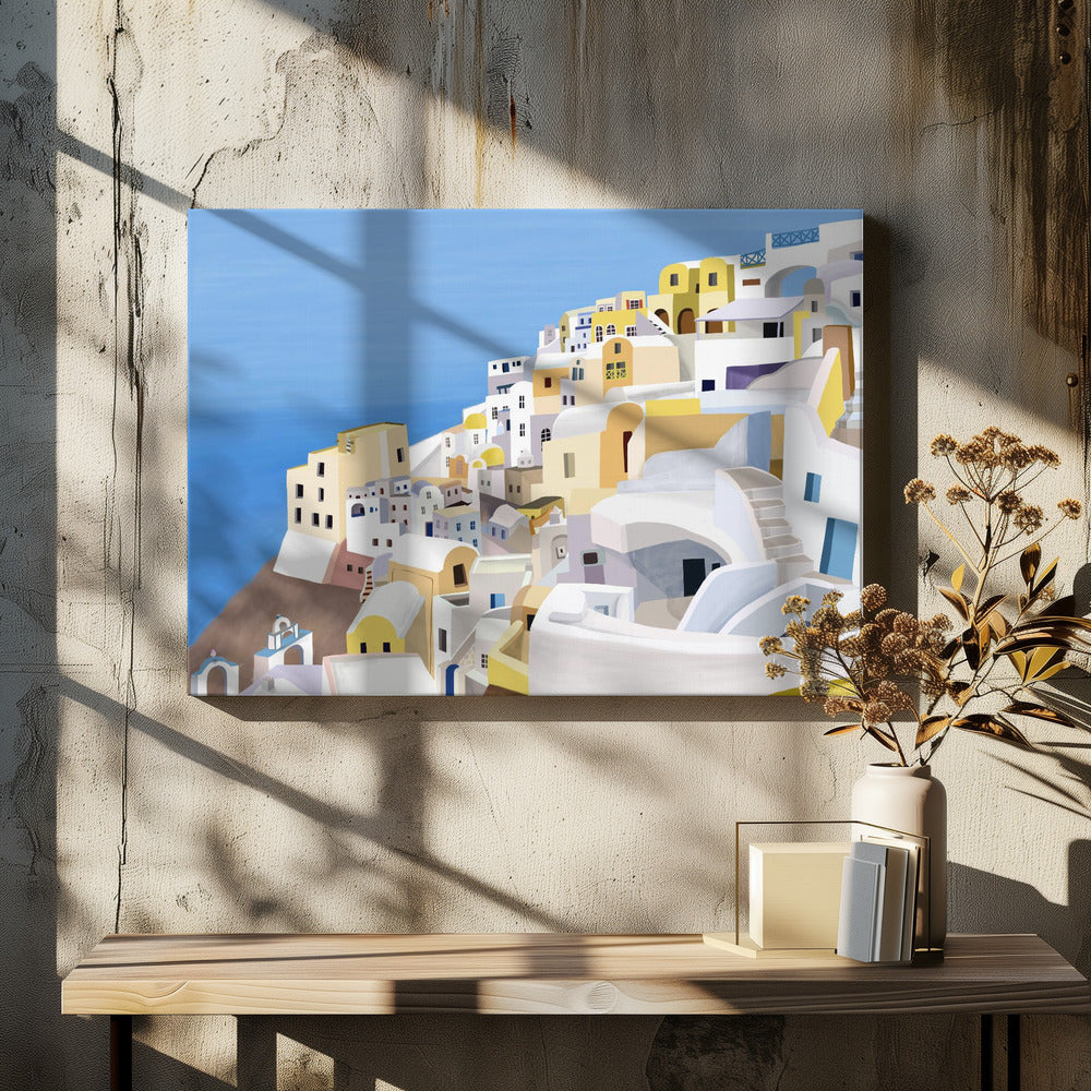 Santorini, Greece Cliff View by Artist Carla Daly | Canvas