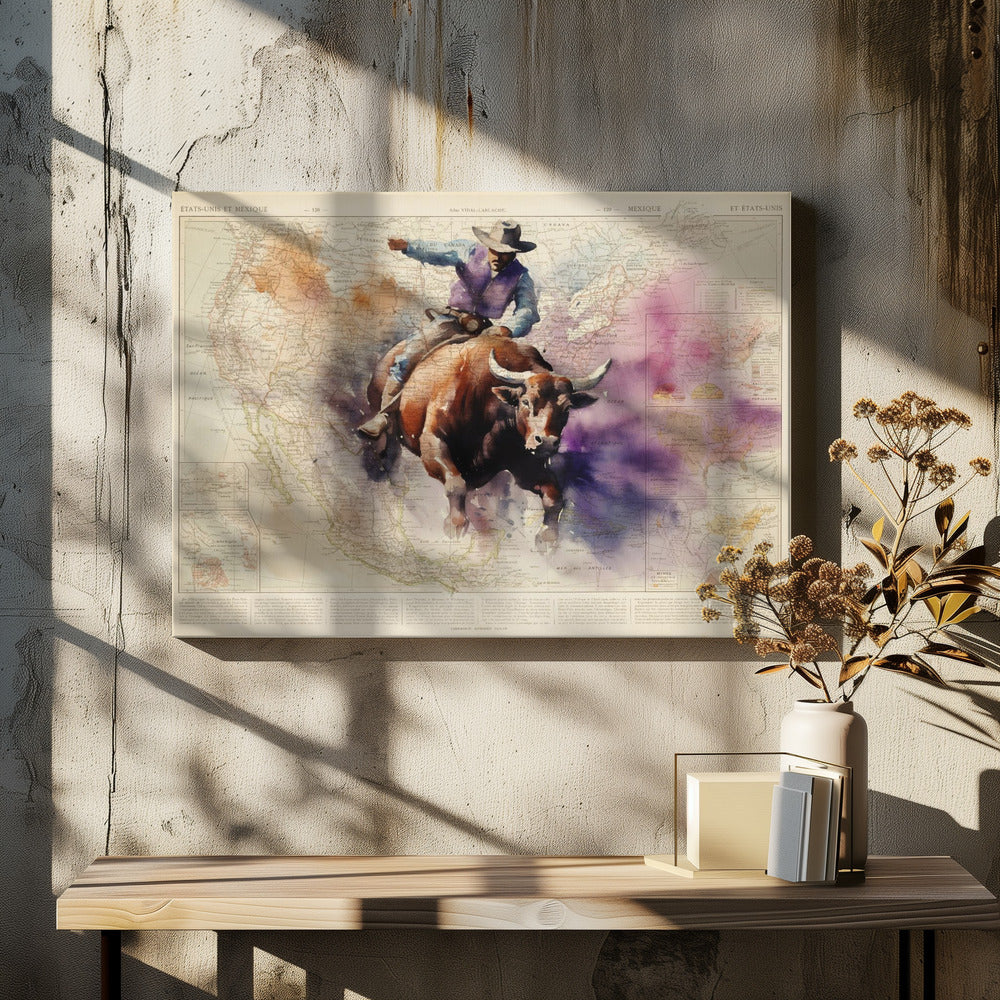 Jeździec na byku | Wydruki na łótnie