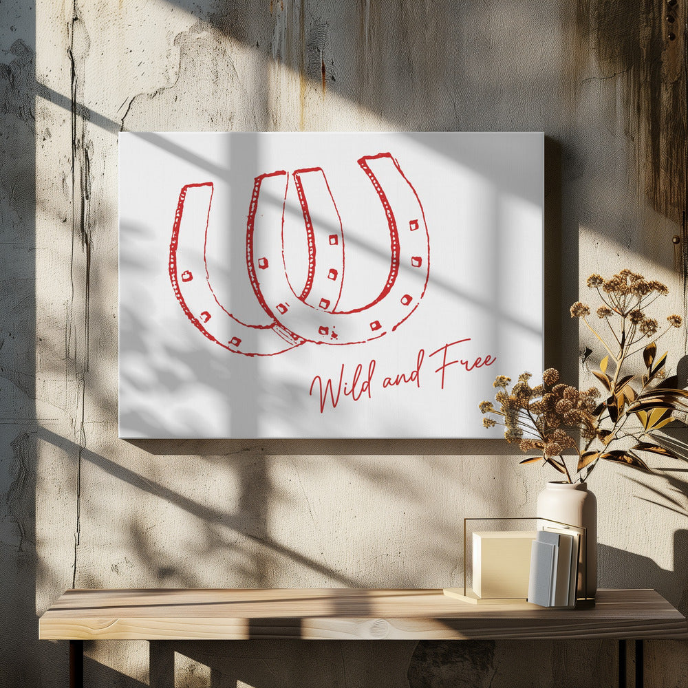 Horseshoe Wild and Free Red | Canvas