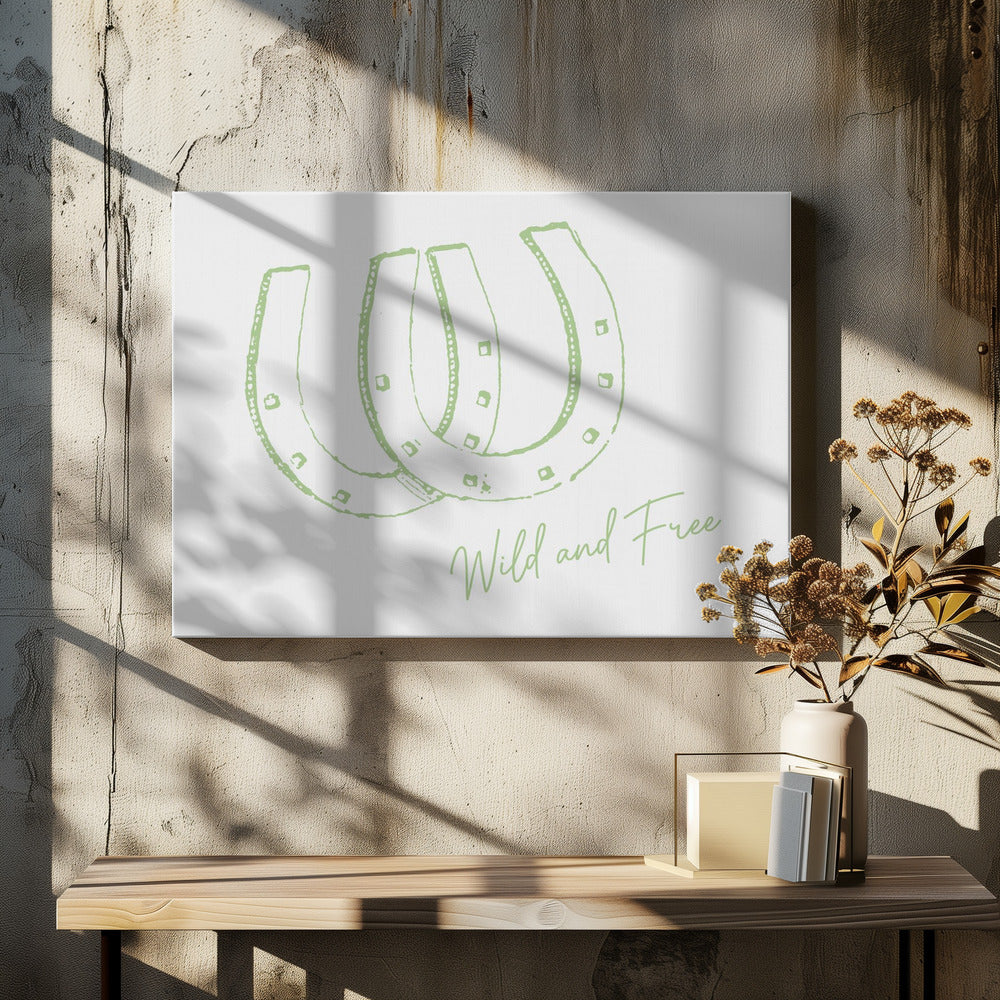 Horseshoe Wild and Free Sage Green | Canvas