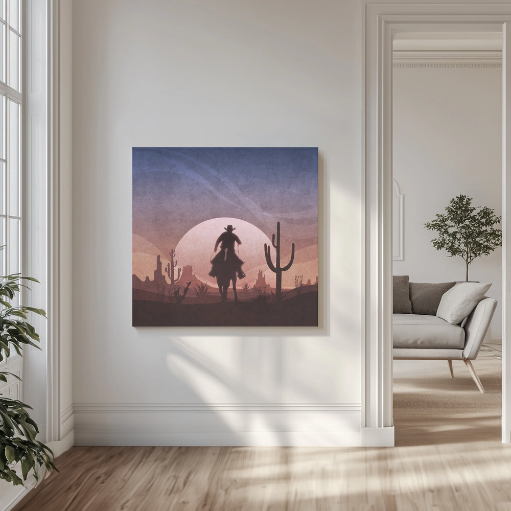 Cowboy-Sonnenuntergang | Leinwand-Bilder