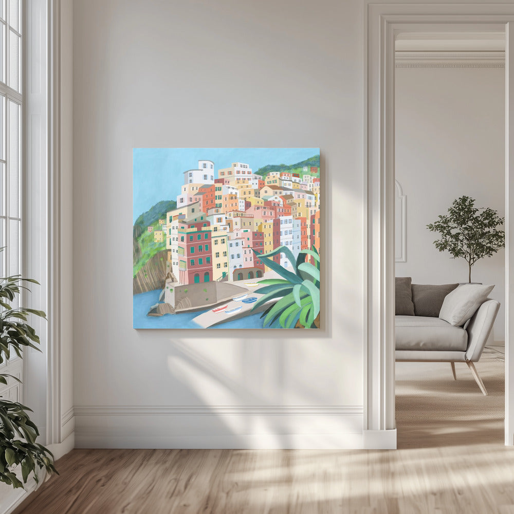 Riomagiore Coastal Village, Italy by Artist Carla Daly | Canvas