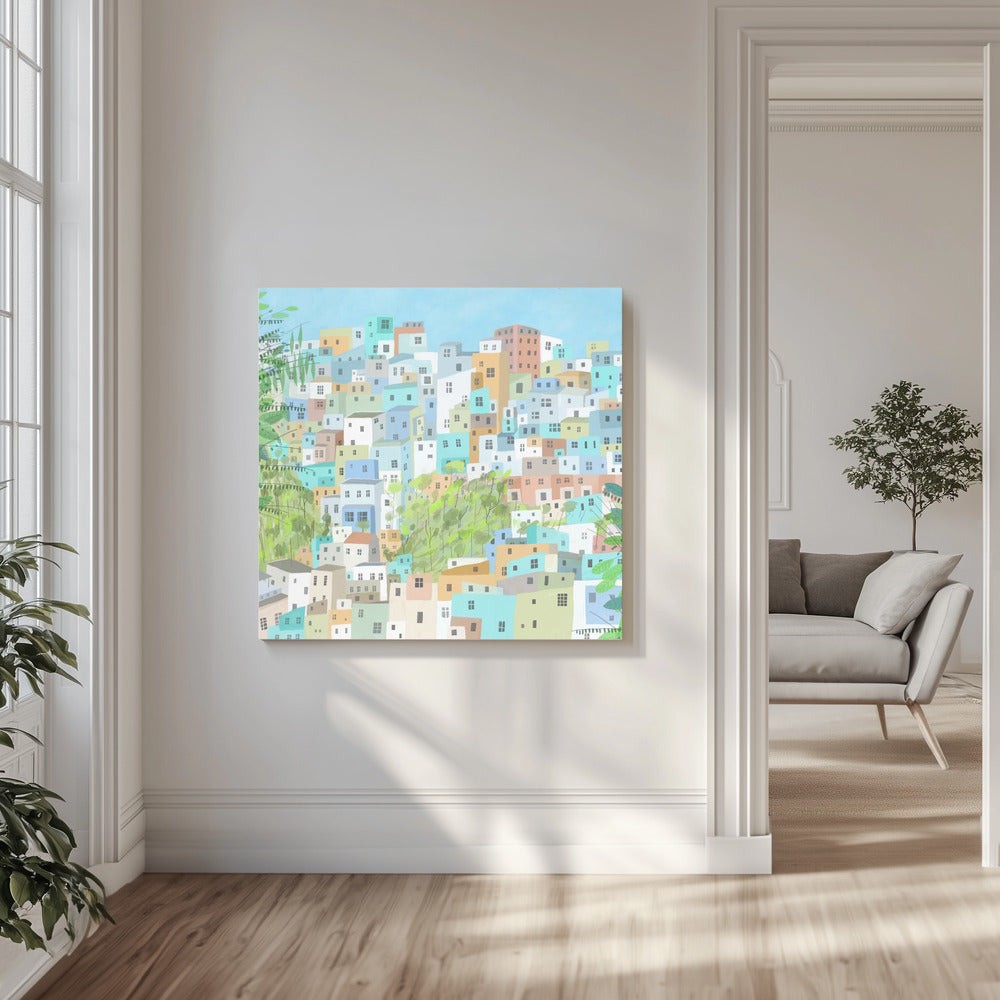 View Over the Rooftops of Rio de Janeiro by Artist Carla Daly | Canvas