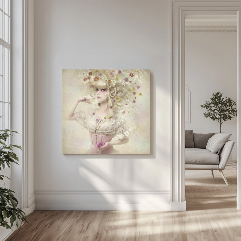 Mädchen aus dem Blumengarten | Leinwand-Bilder