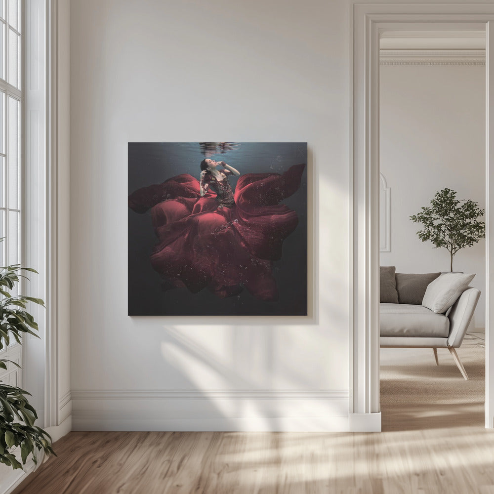 Punapukuinen nainen | Canvastaulut