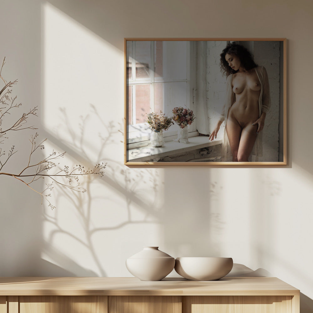 Porträt mit Blumen | Poster