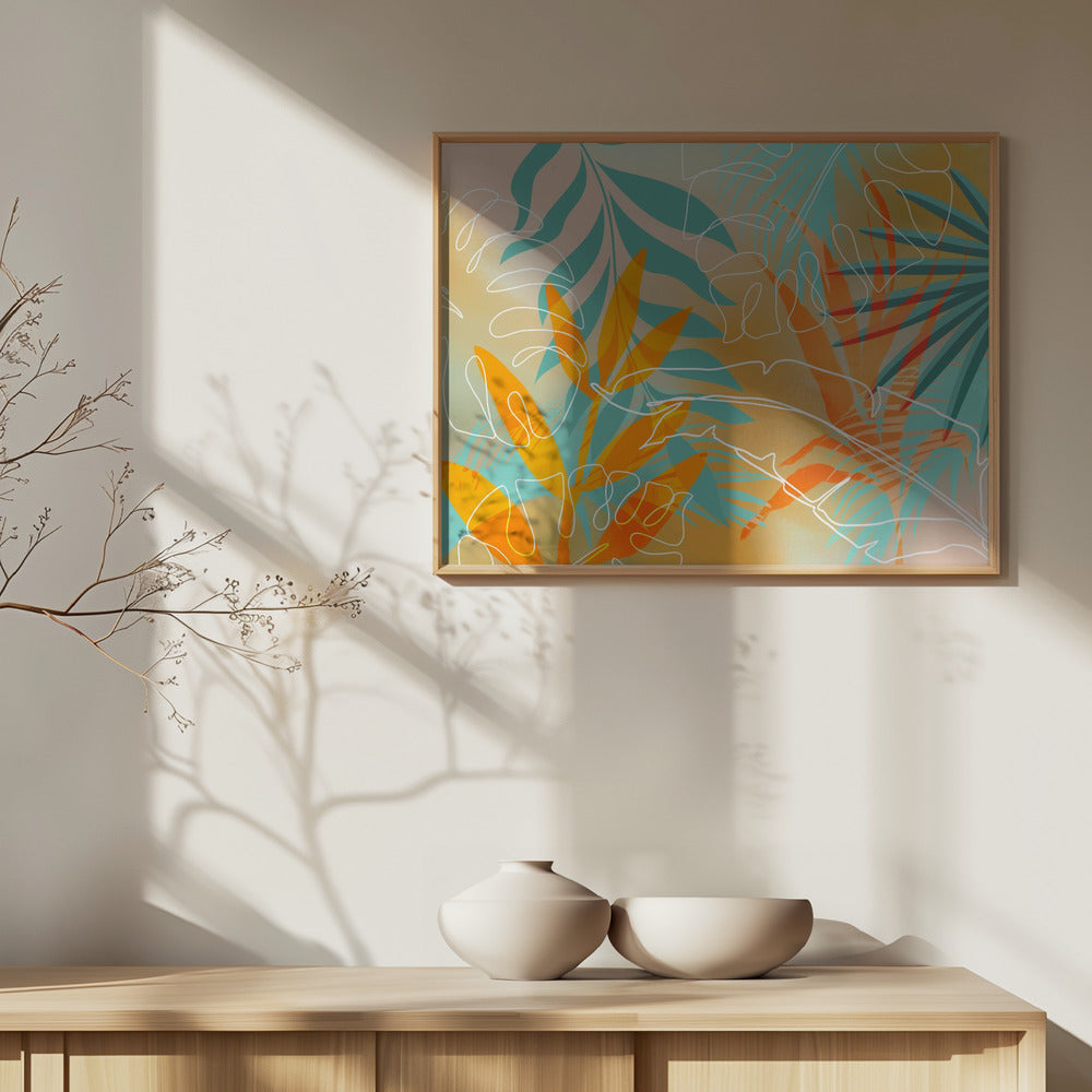 Tropical Summer Orange Turquoise | Poster
