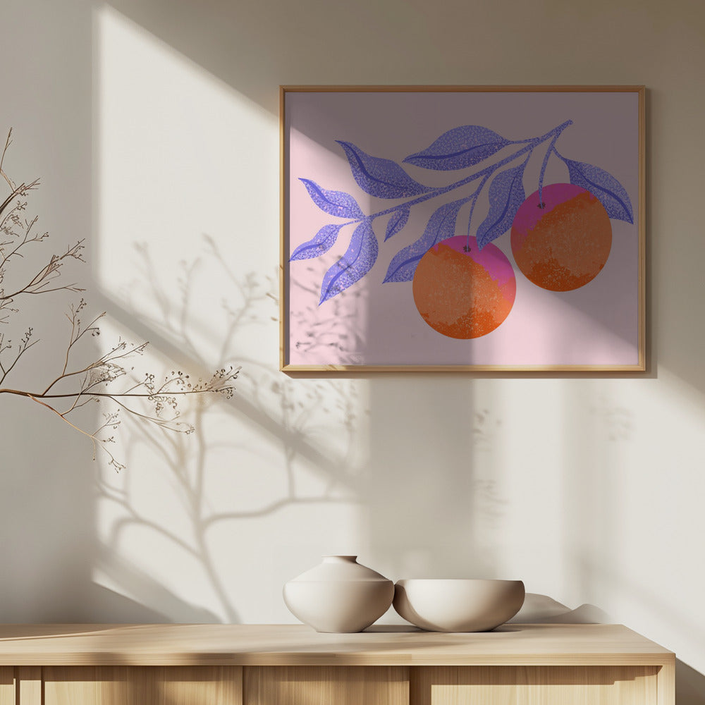 Abstrakter Orangenzweig | Poster