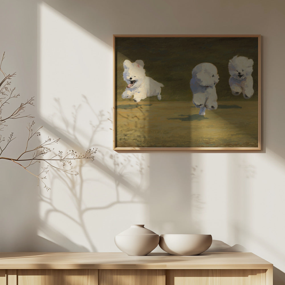 Three Dogs Running | Poster