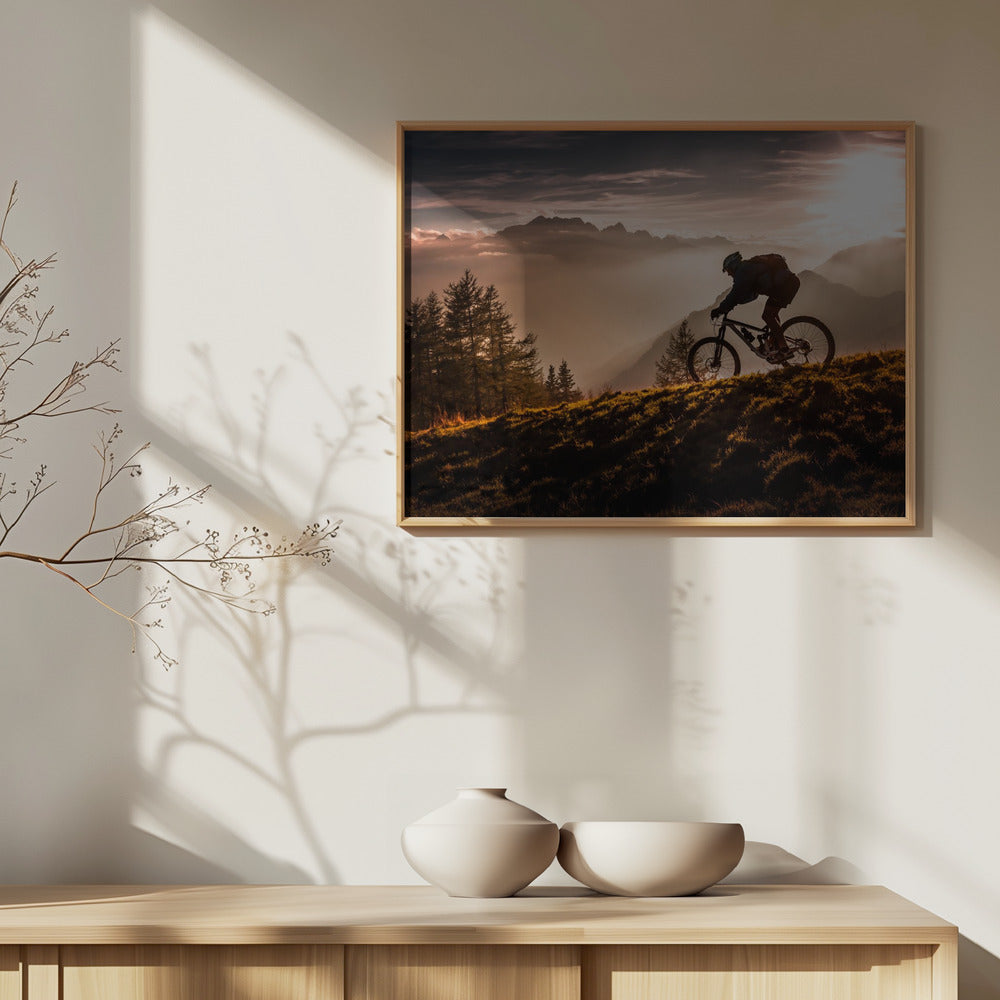 Kultainen tunti pyöräilyssä | Julisteet - Taidevedokset
