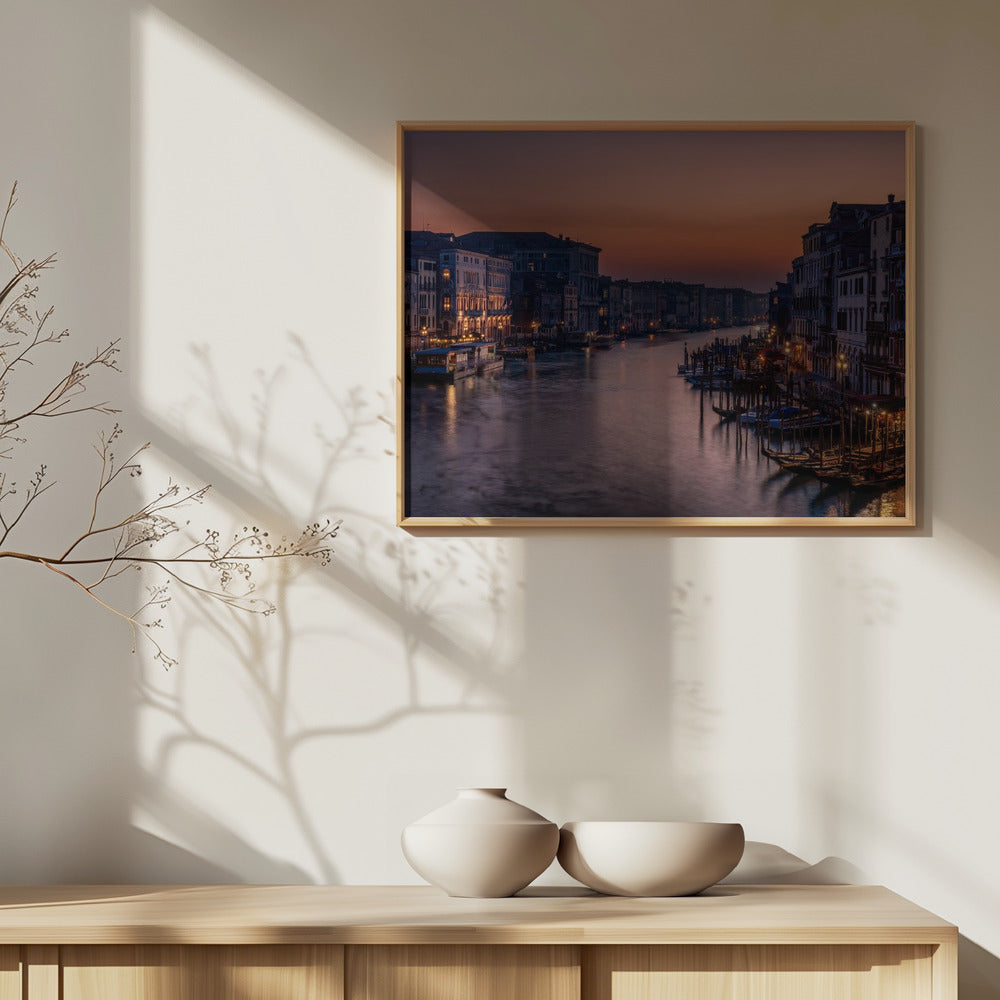 Venetsian Canal Grande auringonlaskussa | Julisteet - Taidevedokset