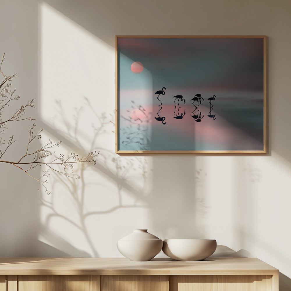 Perheflamingoja. Julisteet - Taidevedokset