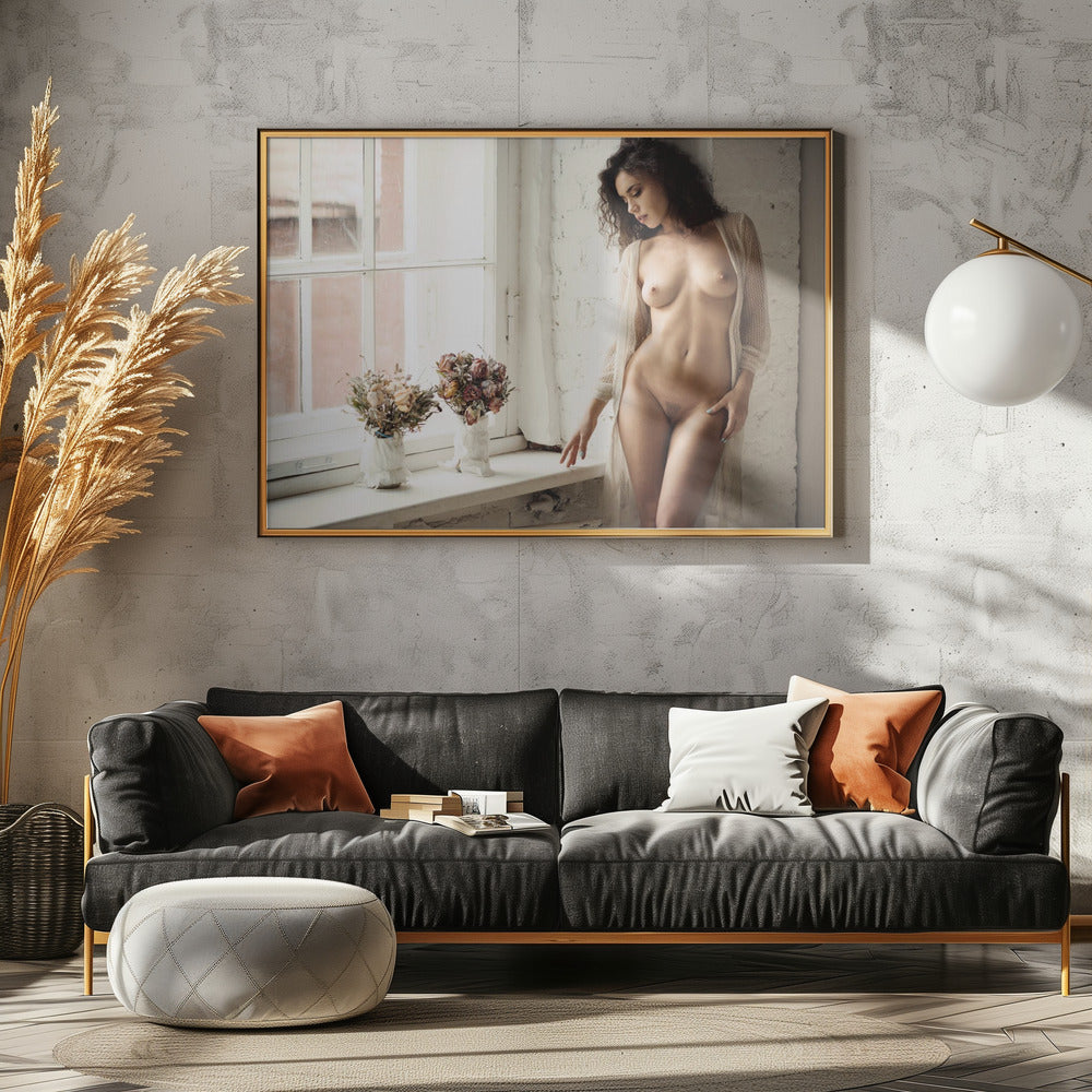 Porträt mit Blumen | Poster