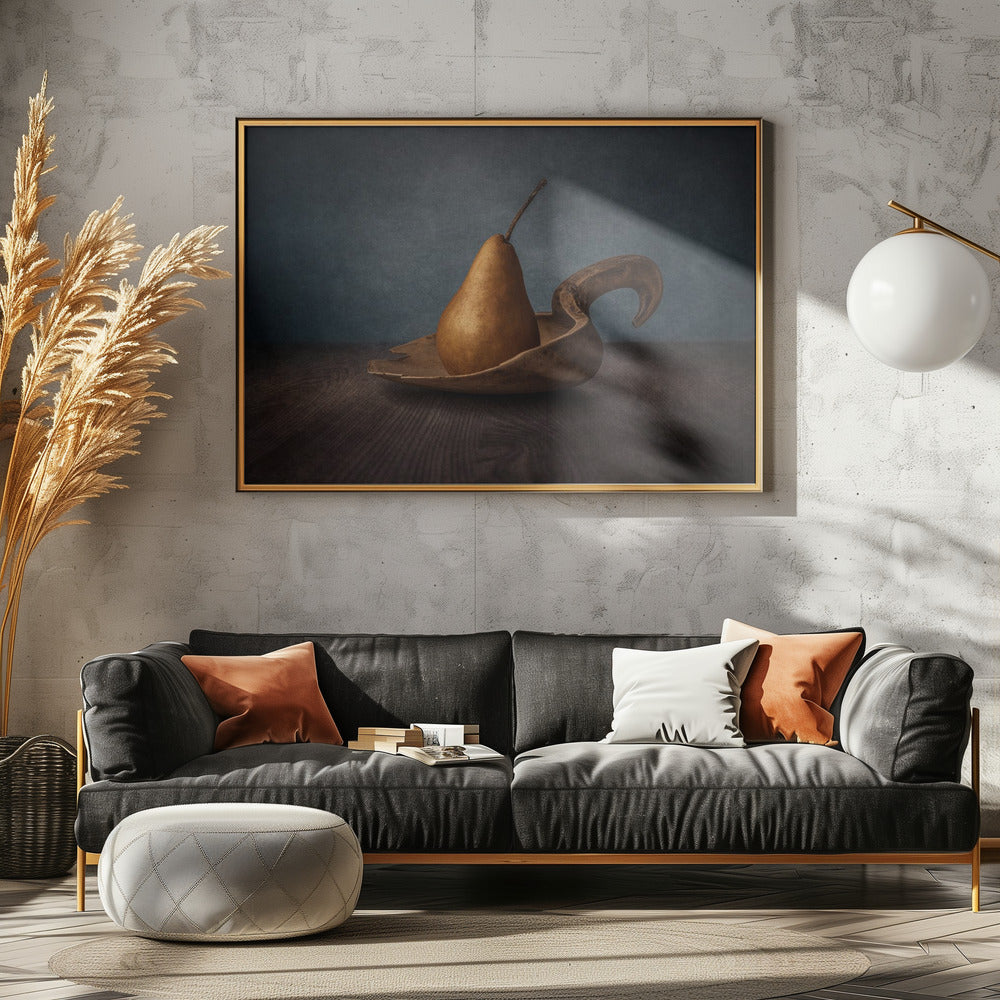 Birne auf Löffel | Poster - Kunstdruck