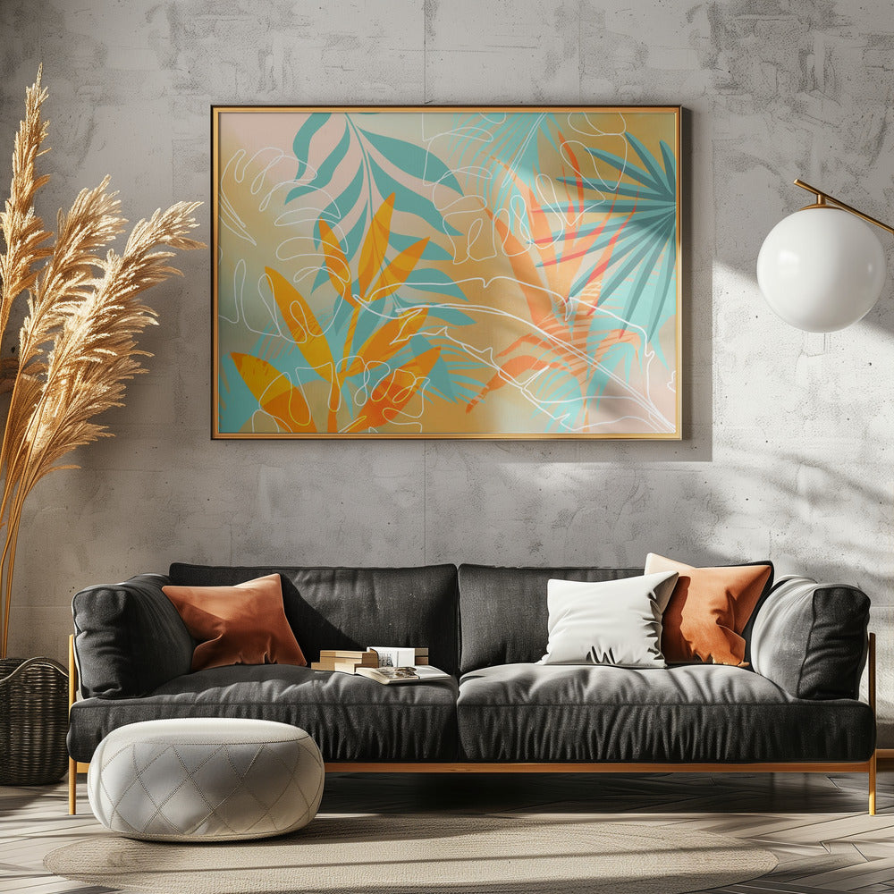 Tropical Summer Orange Turquoise | Poster